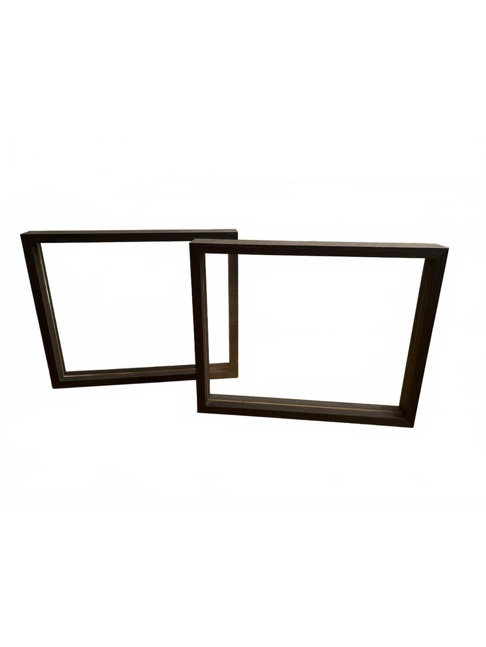 8x10 Solid Wood Black Floating Frames Set of 2, Double Plexiglass Picture Frame